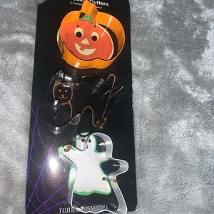 3 Halloween Themed Cookie Cutters Pumpkin Cat Ghost New